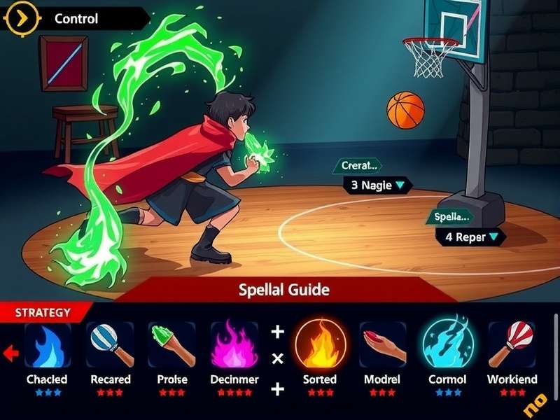 Wizardly Slam Artist gameplay showing magical basketball action